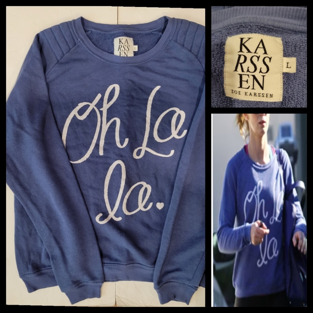 Oh la la blue sweatshirt L